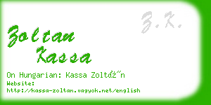 zoltan kassa business card